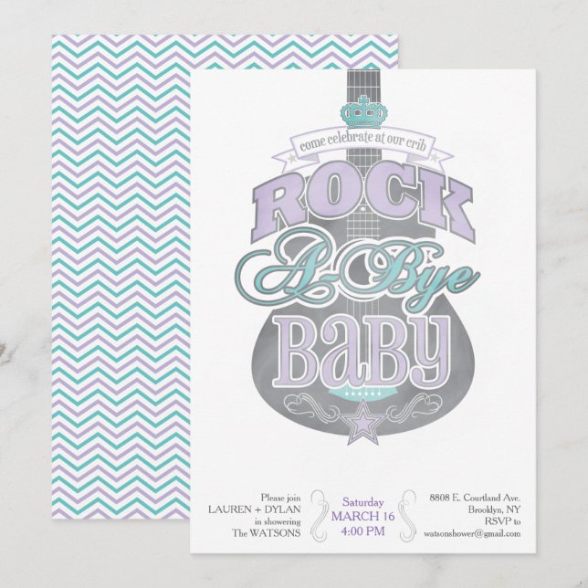 *Sten A Adjö* Baby Shower-inbjudan Inbjudningar (Fram/baksida)