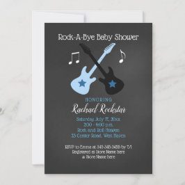 Sten a Adjö Guitar Rockstjärna Baby Shower-inbjuda Inbjudningar