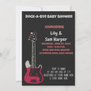 Sten a Adjö Guitar Rockstjärna Baby Shower-inbjuda Inbjudningar