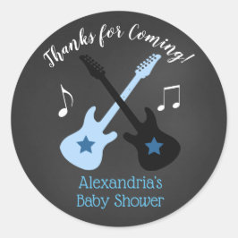 Sten a bye Rockstar Baby Shower Favor Stickers Runt Klistermärke