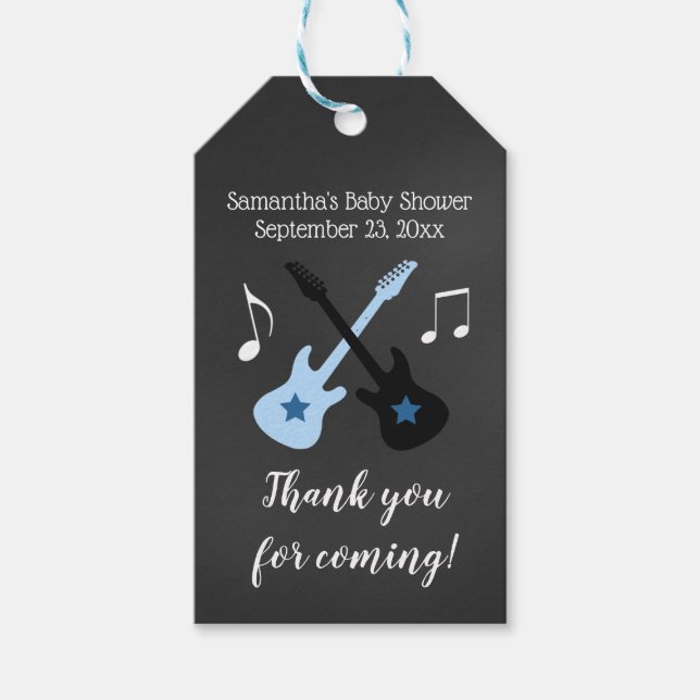 Sten a bye Rockstar Baby Shower Gift Märkre Presentetikett (Framsidan)