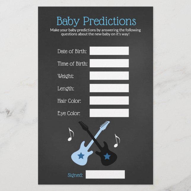 Sten a bye Rockstar Baby Shower Predicame (Framsida)