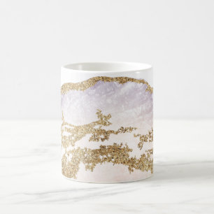 *~* Sten Agate Watercolor Geode Guld Glitter Kaffemugg