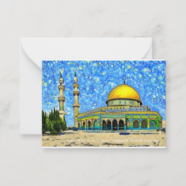 Sten, Al-Aqsa och Eid Mubarak Card Anteckningskort
