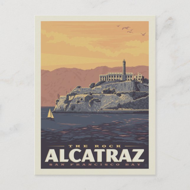 Sten Alcatraz | San Francisco Bay Vykort (Framsida)
