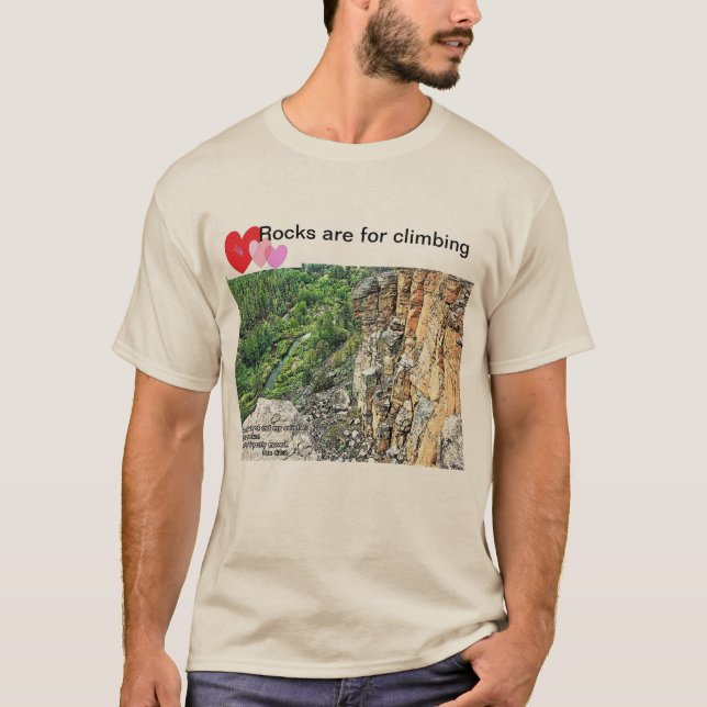 Sten är för klättring t shirt (Framsida)