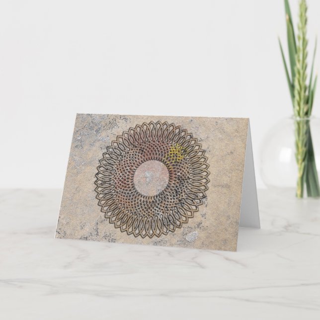 Sten Art i Spiral Weave Design Tack Kort (Framsida)
