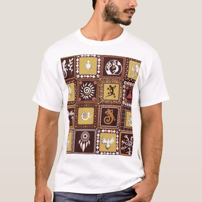 Sten Art Imitation: Vintage Mönster. T Shirt (Framsida)