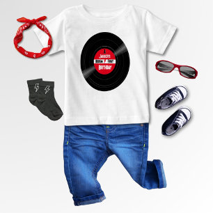 Sten Baby, första födelsedag, vinylskivans röda et T Shirt