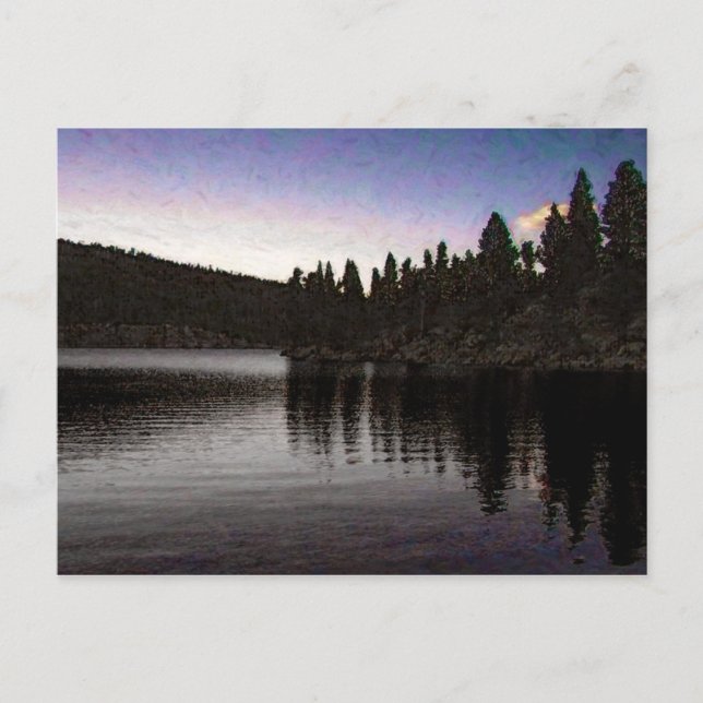 Sten Bäck Sjö i Dusk Vykort (Framsida)