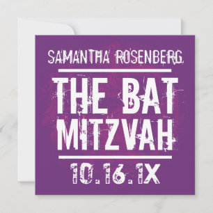 Sten Band Bat mitzvah i Lila Inbjudningar