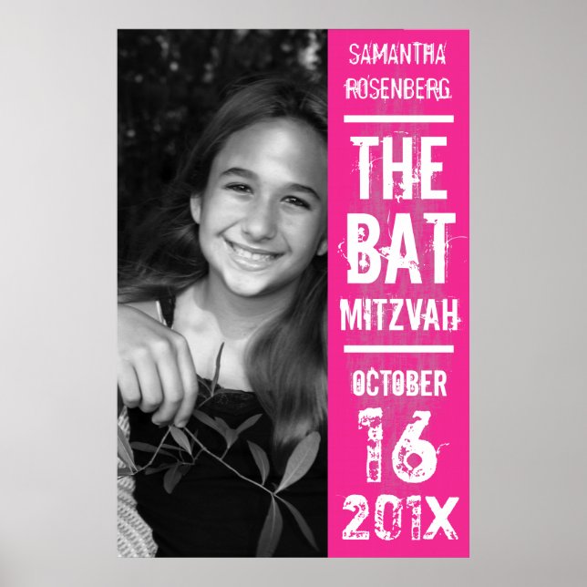 Sten Band Bat mitzvah Poster i Rosa (Framsidan)