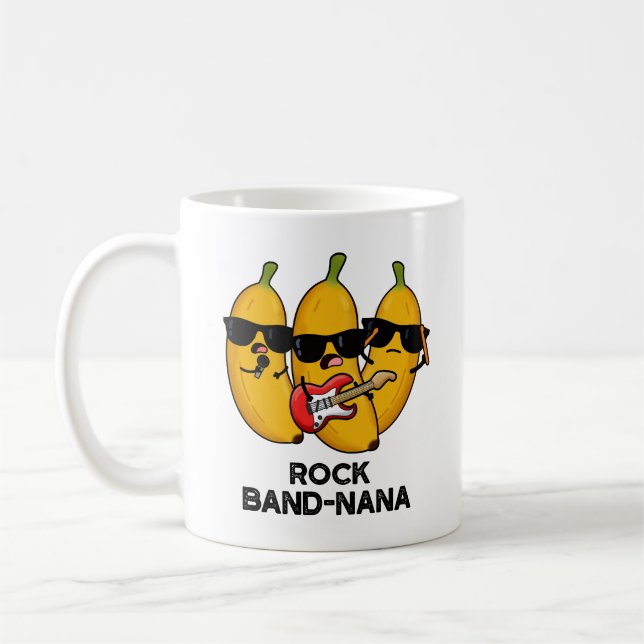 Sten Band-nana Funny Banana Pun Kaffemugg (Vänster)