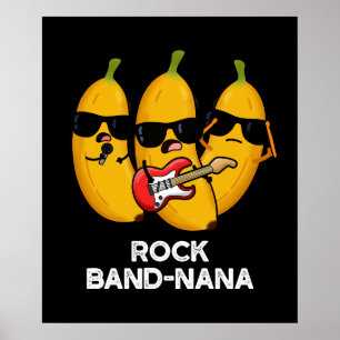 Sten Band-nana Funny Banana Pun Mörk BG Poster