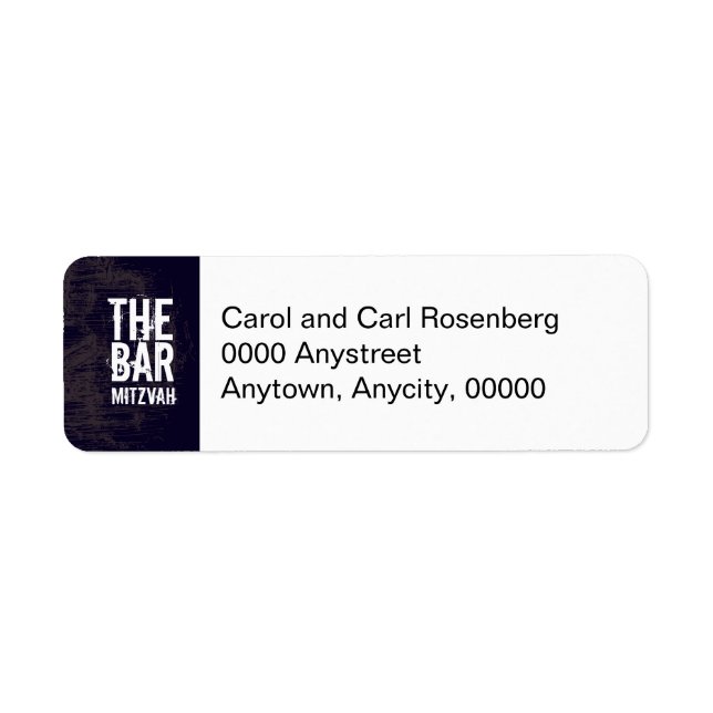 Sten Band Pub Mitzvah Returadress Etikett (Framsidan)