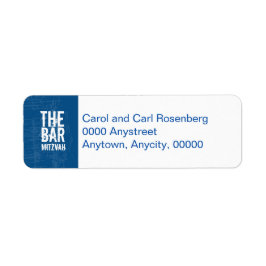 Sten Band Pub Mitzvah-Returadressen i Blue Returadress Etikett
