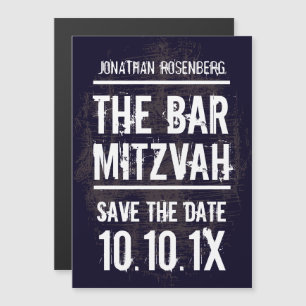Sten Band Pub Mitzvah Spara datum Black Magnetisk Inbjudningskort
