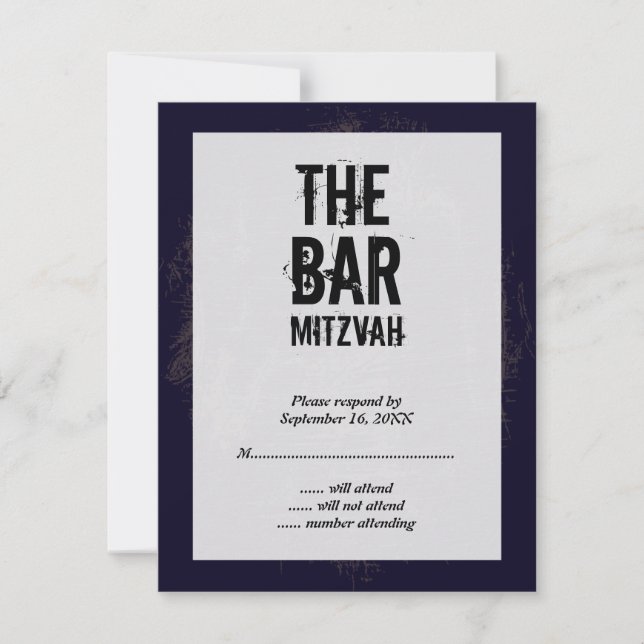 Sten Band Pub Mitzvah-svarskort OSA Kort (Framsida)