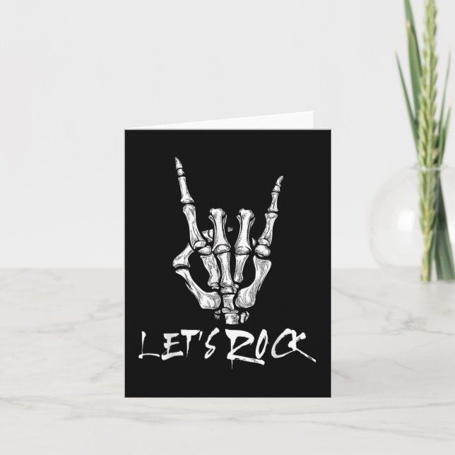 Sten Band Rock and roll Skeleton Hand Sign Ro Kort (Framsida)