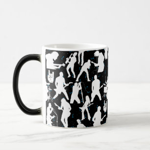 Sten Band Silhouette Mönster.w Black BG Magisk Mugg