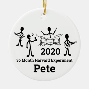 Sten Band Stick figur, personalisera Julgransprydnad Keramik