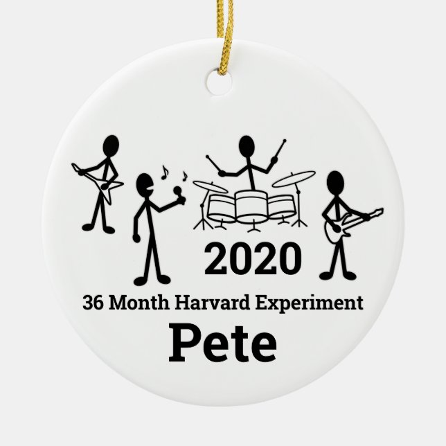 Sten Band Stick figur, personalisera Julgransprydnad Keramik (Framsidan)