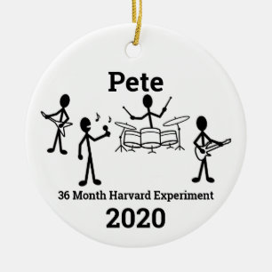 Sten Band Stick figur, Personalize 2 Julgransprydnad Keramik