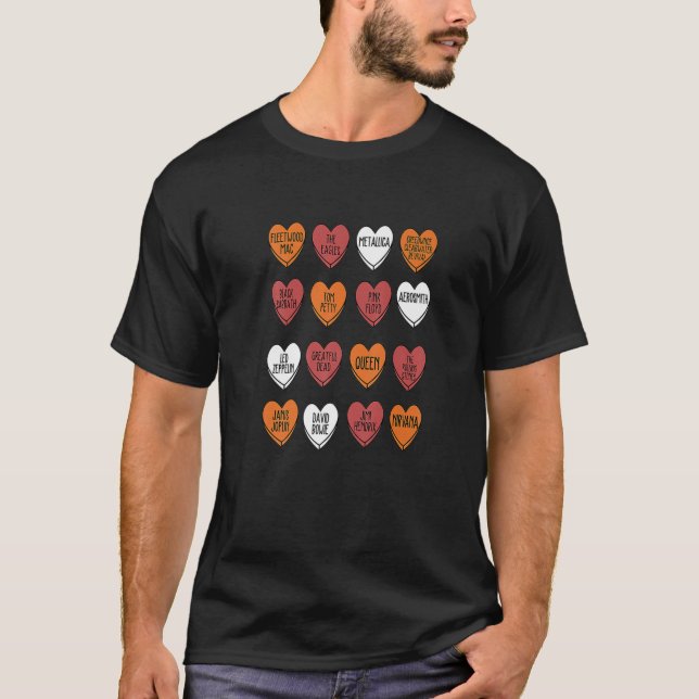 Sten Bands Hearts Candy Valentines day Fläkt Music T Shirt (Framsida)