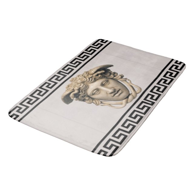 Sten Beige Medusa Grekisk Nyckel Badrumsmatta (Vinklad)