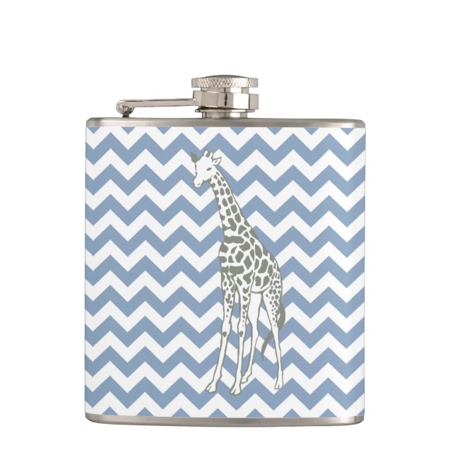 Sten Blue Safari Chevron med pop Art Giraffe Fickplunta (Framsidan)