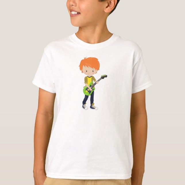 Sten Boy, Orange Hair, Band, Music, Guitar Player T Shirt (Framsida)