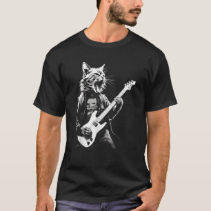Sten Cat Spela Guitar Funny Guitar Cat T Shirt