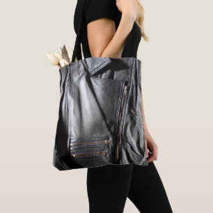 Sten Chick Black Faux Leather Biker Jacka Photo Tygkasse