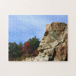 Sten Cliff Fall Foliage Nature Pussel