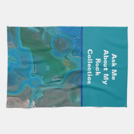 Sten Collector Humor Blue-Grönt, marmorerad sten Kökshandduk