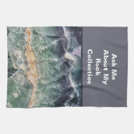 Sten Collector Humor Lila Grönt Polshed Stone Kökshandduk