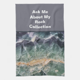 Sten Collector Humor Lila Grönt Polshed Stone Kökshandduk