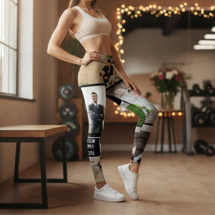 Sten din berättelse: Anpassningsbar 9-foto Collage Leggings