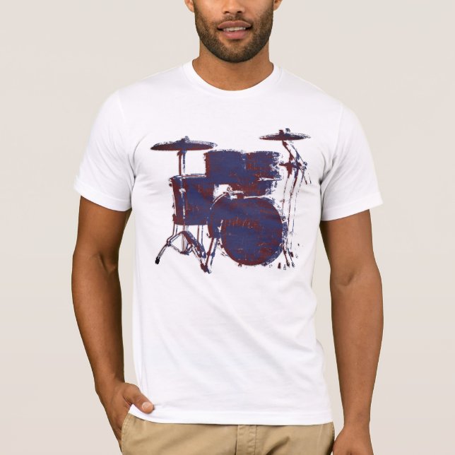 Sten Drummer Snyggt Drums T-Shirt (Framsida)
