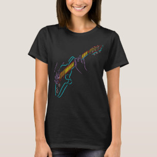 Sten. Färgsilhuett av en elektrisk gitarr. T Shirt