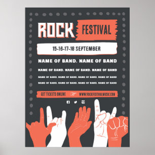 Sten-festival - Utformning av fet röd och svart bl Poster