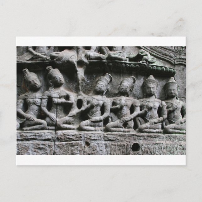 Sten figurer vid ta prohm vykort (Framsida)