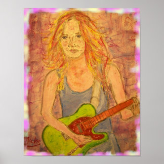 sten-flicka som leker elkonst poster