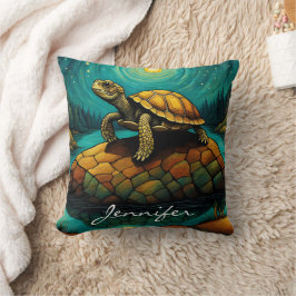 Sten Floden Nature Turtle Namn Kudde