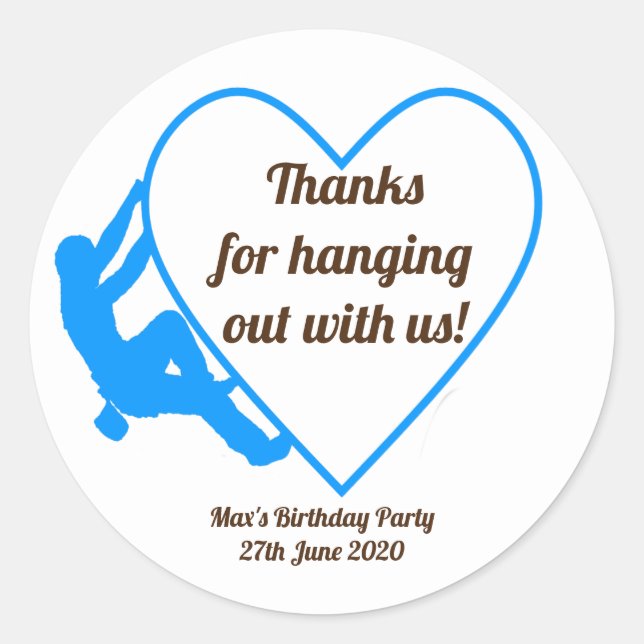 Sten Födelsedagsfest Runt Klistermärke (Framsida)