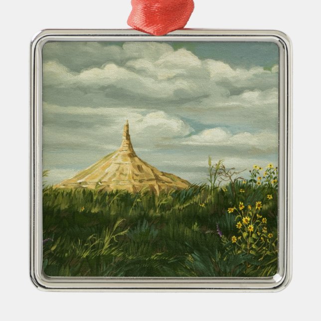 Sten för 1170 lampglas landskap julgransprydnad metall (Framsidan)