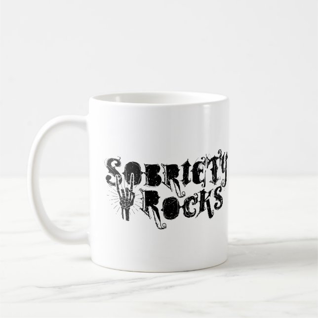 Sten för Roligt Loving Sober Rockers Kaffemugg (Vänster)