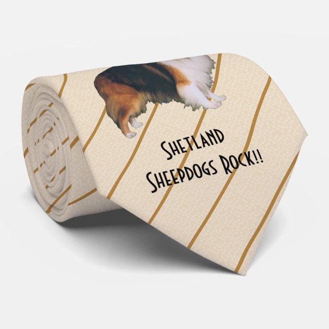 Sten för Shetland Sheepdogs!!! - skrivev ut båda Slips (Rullad)