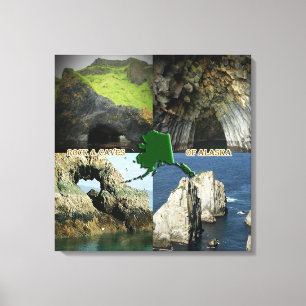 Sten Formler och grottor i Alaska Collage Canvastryck