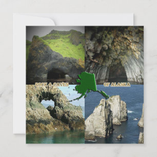 Sten Formler och grottor i Alaska Collage Inbjudningar